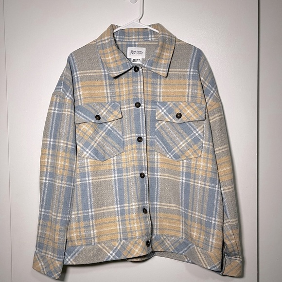 Boston Traders Plaid Button Down Shirt - Blue and Tan - Picture 1 of 8